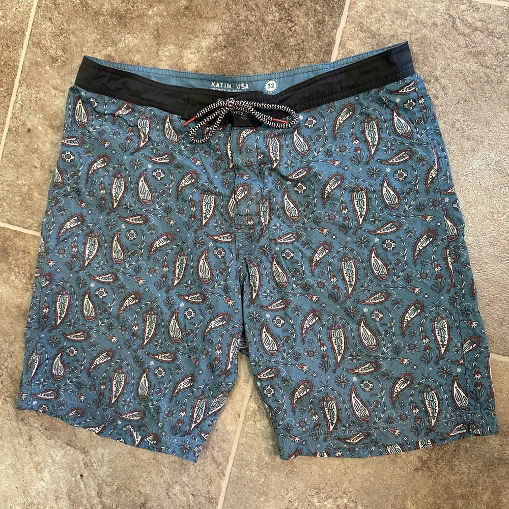 Katin Teal Paisley Men's Board Shorts